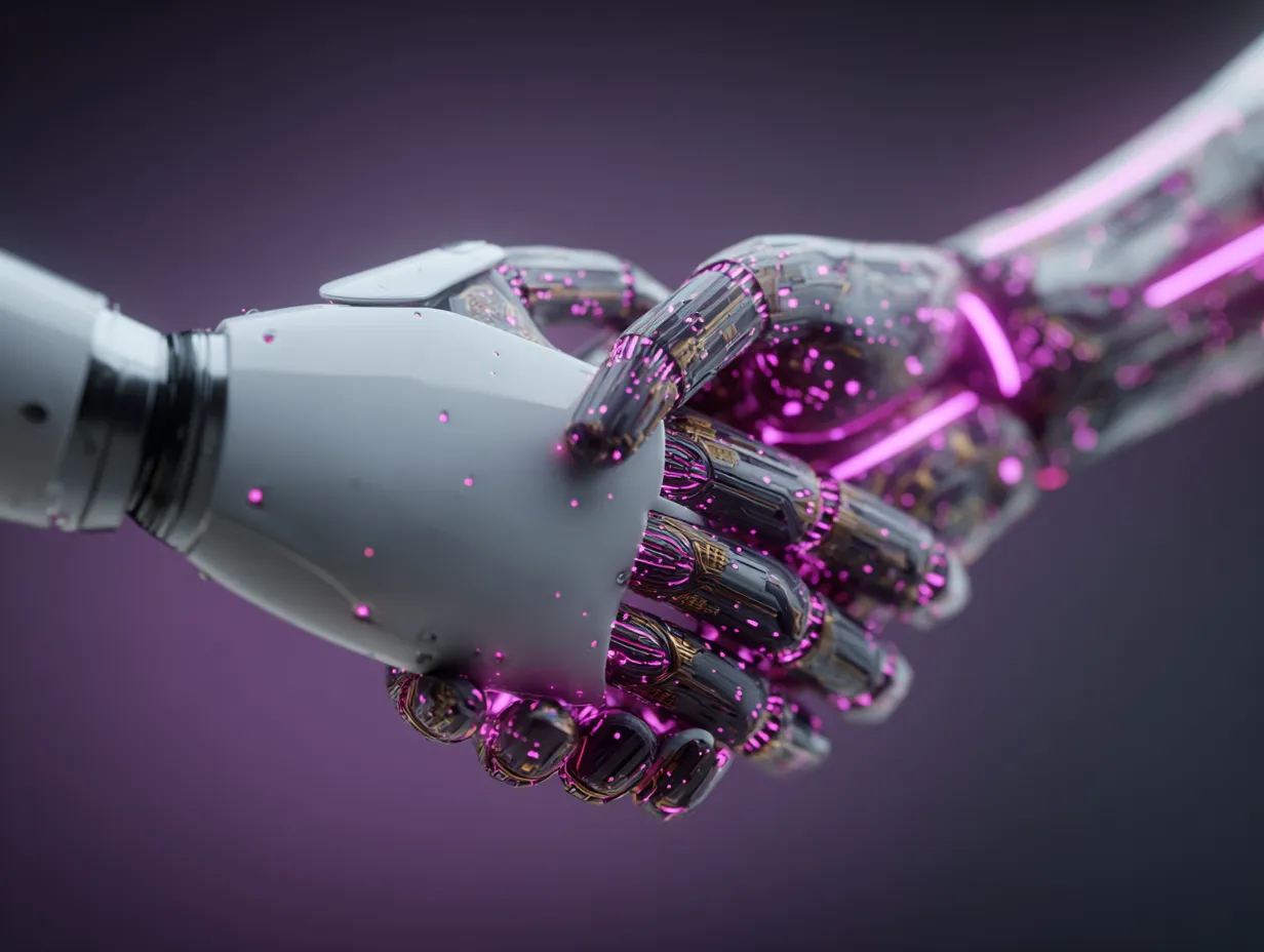 Qué es Marketing Automation y cómo funciona 1 u1157782559 Cinematic close up of a robotic hand and a human eda9cfb1 9e96 444d 9346 cc0f44244f90 3