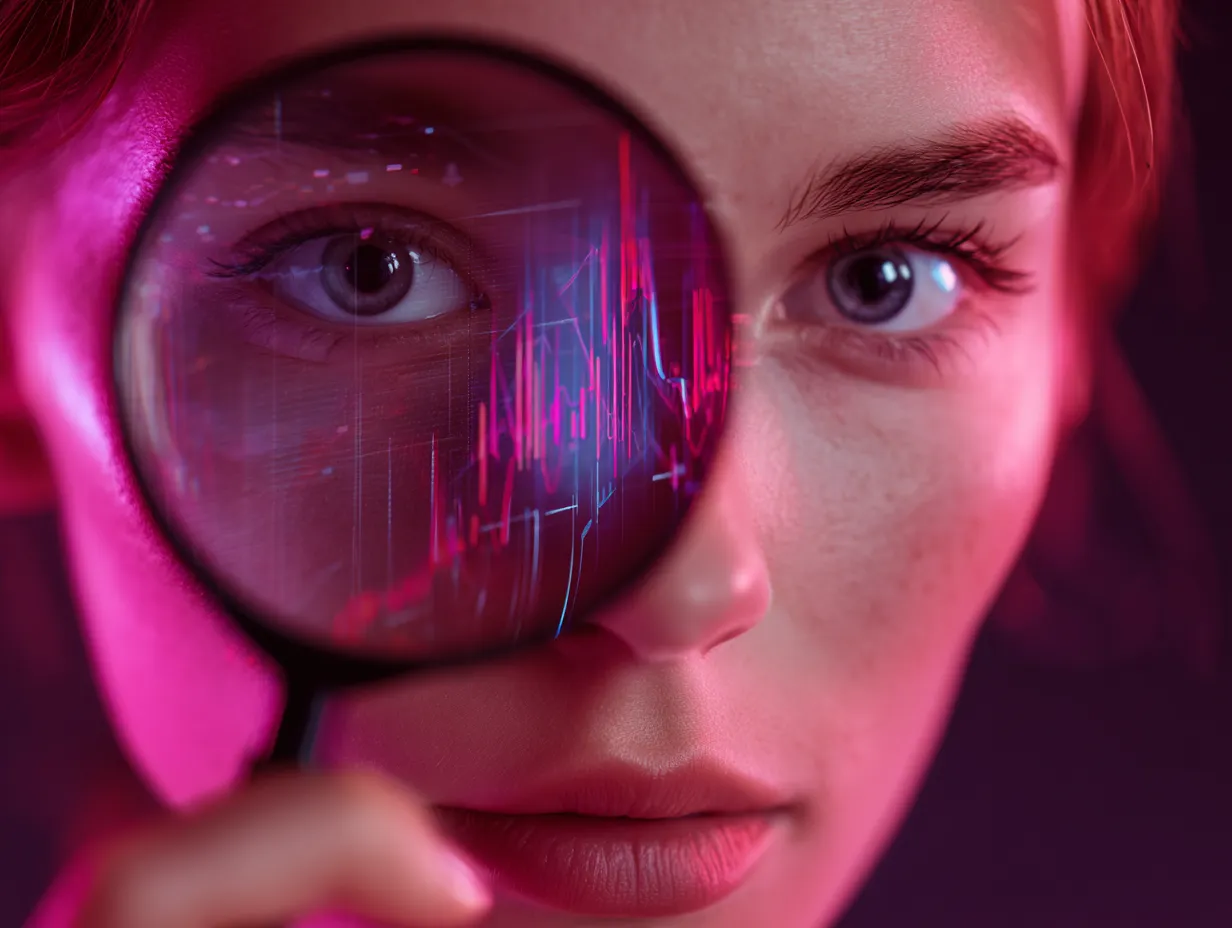 Cómo hacer un keyword research efectivo 1 Profesional usando lupa de búsqueda superpuesta, concepto de posicionamiento SEO en agencia de marketing en Sant Cugat, Barcelona.