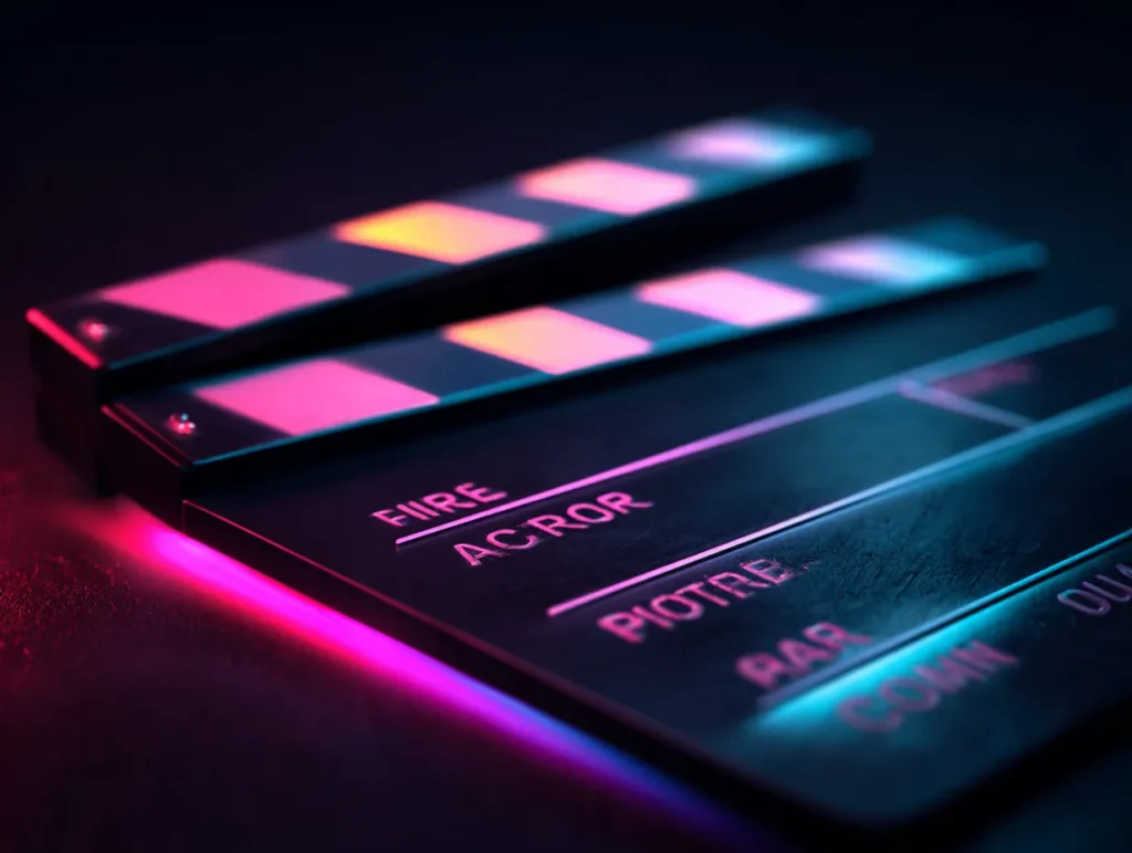 Professional cinema with clapperboard in your hands